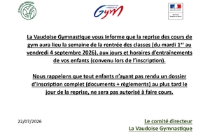 Rentrée gym 2026